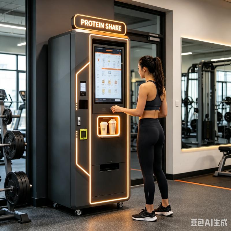 Fitness Nutrition Protein - آلة بيع أوتوماتيكية لمشروبات البروتين، حل