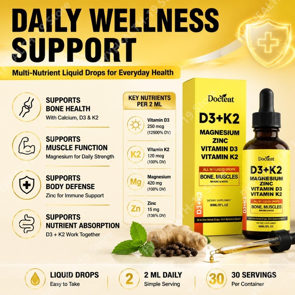 دوكتيت D3+K2 قطرات سائلة مع ال - مراجعة Vitamin D3 K2 Drop وسعره