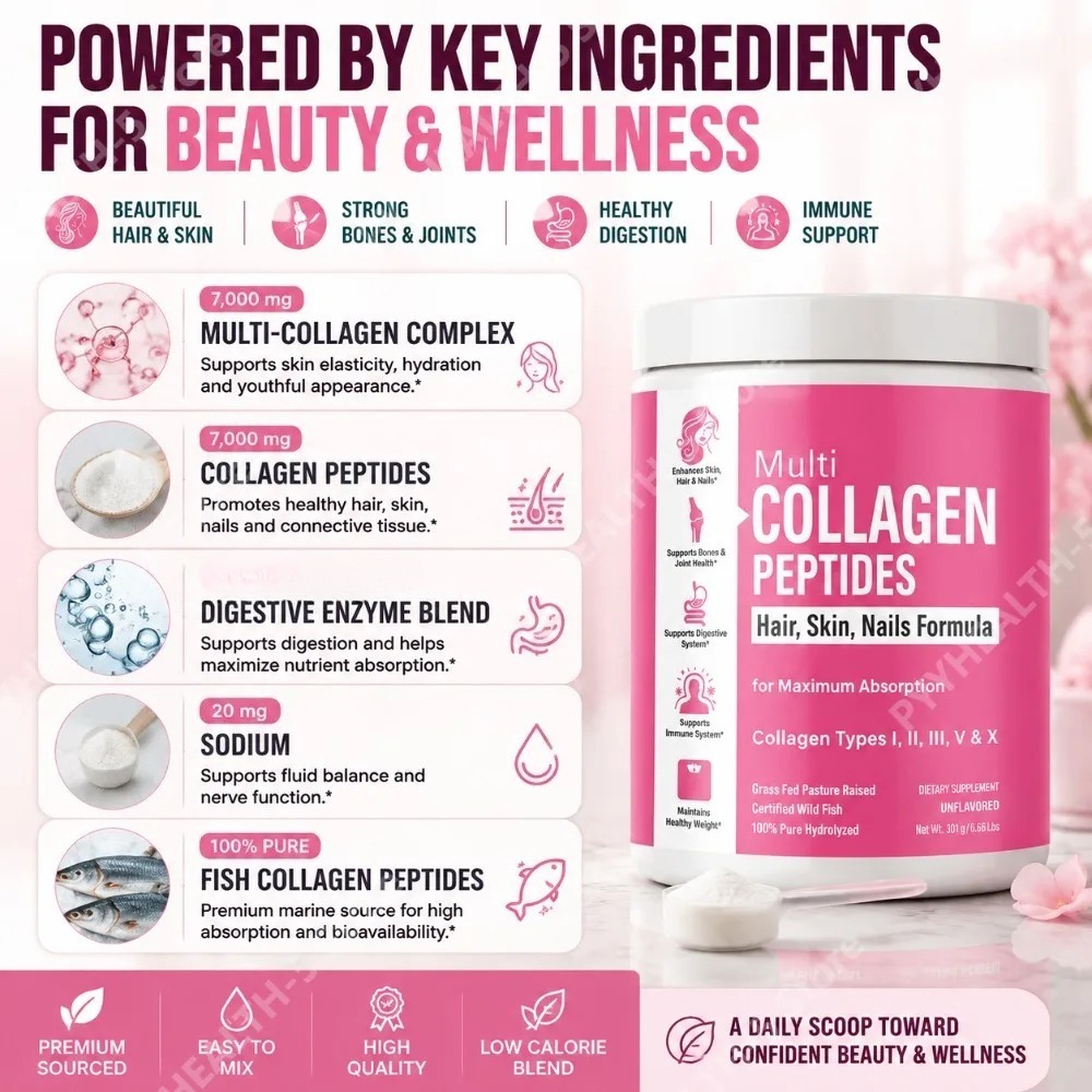 مسحوق الكولاجين المتحلل متعدد  - مراجعة Collagen Peptide Powder وسعره