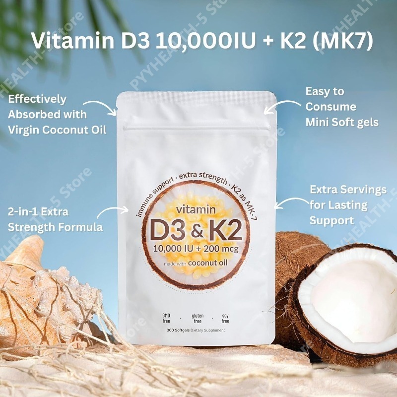 كبسولات فيتامين د3 ك2، 10000 و - مراجعة Vitamin D3 K2 Drop وسعره
