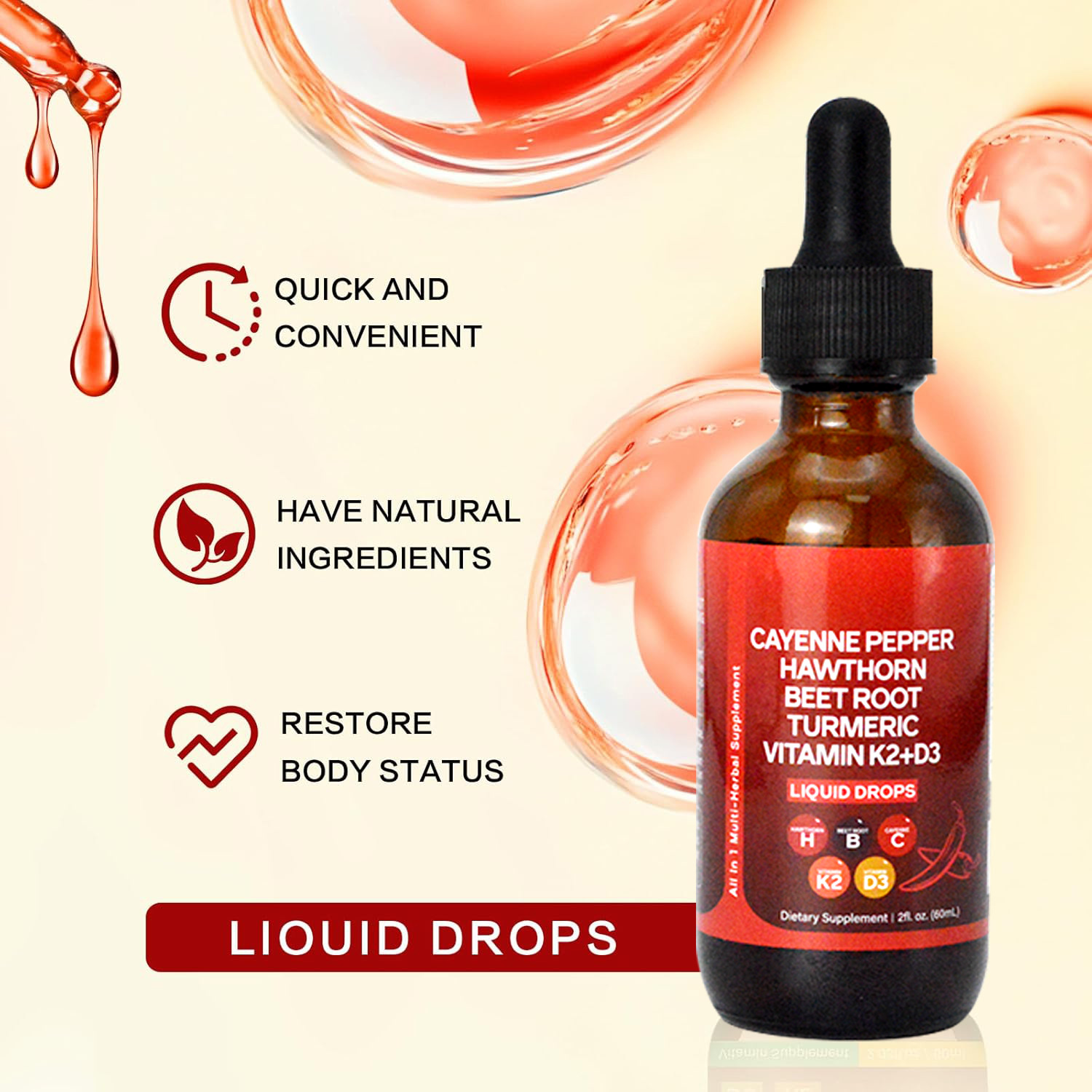 60 مل كايين فلفل سائل قطرات ال - مراجعة Vitamin D3 K2 Drop وسعره